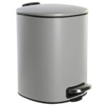 Cestino pattumiera grigio con pedale, pattumiera 5L, pattumiera metallo grigio, pattumiera chiusura lenta, pattumiera soft close, pattumiera a pedale, cestino bagno 5 litri, pattumiera compatta, pattumiera moderna, pattumiera design, pattumiera grigia, pattumiera piccola, pattumiera per bagno, pattumiera cucina piccola, cestino con pedale, pattumiera silenziosa, cestino metallo soft close, accessori bagno moderni
