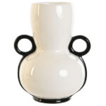 vaso ceramica bianco con decoro nero