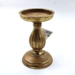 Portacandela dorato vintage in legno