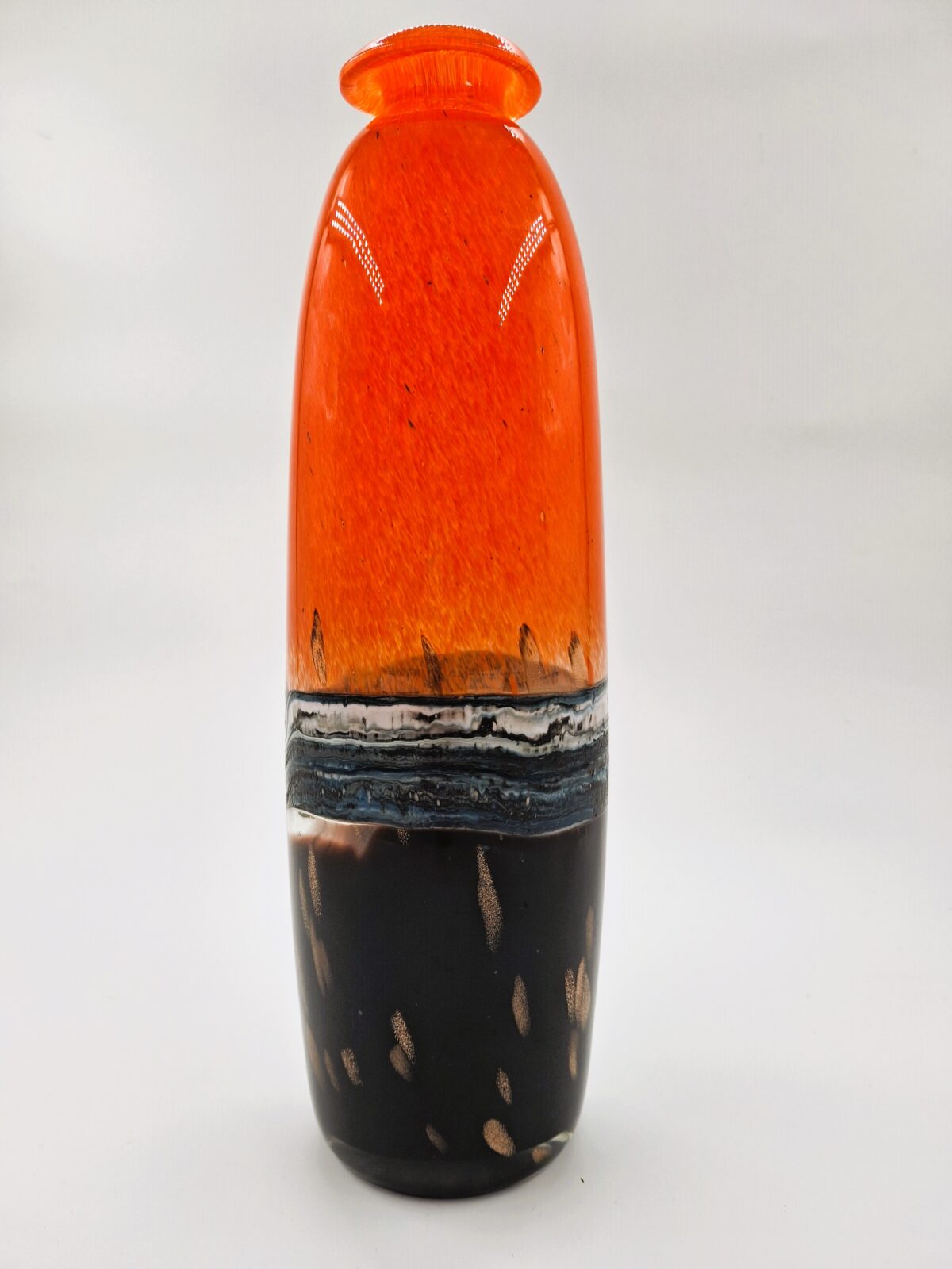 vaso cristallo rosso e nero