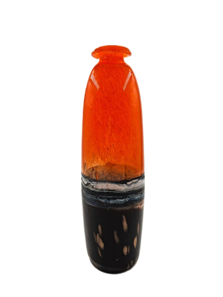 vaso cristallo rosso e nero