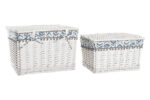 CESTA SET 2 VIMINI BINCO FODERATI DISPENSA MEDITARRENEA