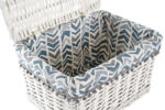 CESTA SET 2 VIMINI POLIESTERE 45X35X30 BIANCO 1