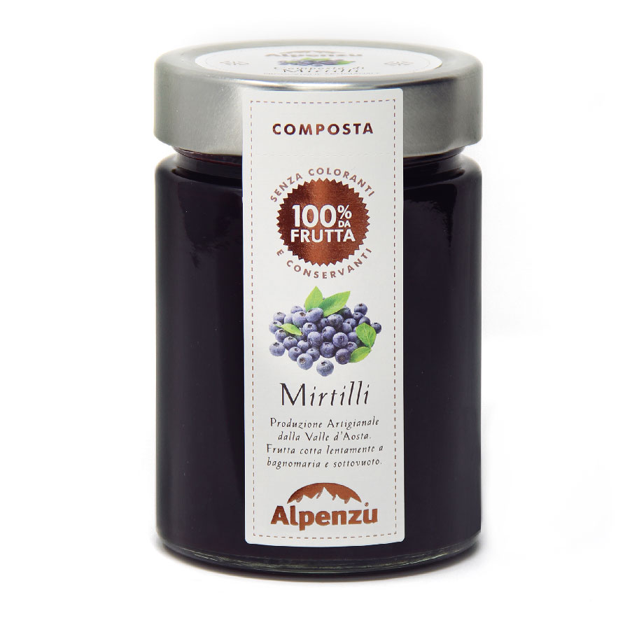 MARMELLATA COMPOSTA MIRTILLI ALPENZU 350GR DISPENSA MEDITERRANEA