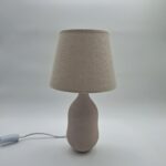 Lampada Cipria Base Ceramica Paralume Tessuto da Tavolo H36