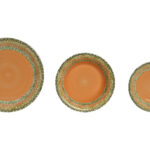 piatti porcellana 18 pz arancio dispensa mediterranea