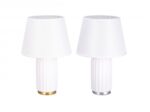 Lampada Bianca Base Ceramica Paralume Tessuto H 39