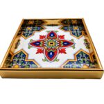 vassoio svuotatasche quadrato bordo oro