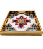 vassoio svuotatasche quadrato bordo oro