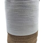 cesto tondo morbido pieghevole cotone panna e beige con manici