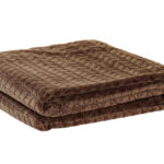 Plaid - Coperta in Ciniglia - Doppio Tessuto Col. Marrone Largh 130- Lungh 170