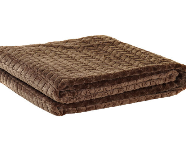 Plaid - Coperta in Ciniglia - Doppio Tessuto Col. Marrone   Largh 130- Lungh 170