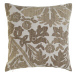 Cuscino panna ricamo marrone