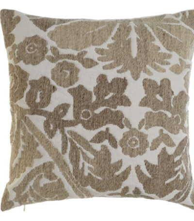 Cuscino panna ricamo marrone