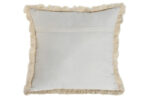 Cuscino cotone colore panna bordato a mano