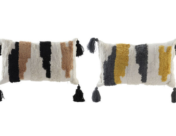 cuscini beige con decoro astratto cotone e polistere