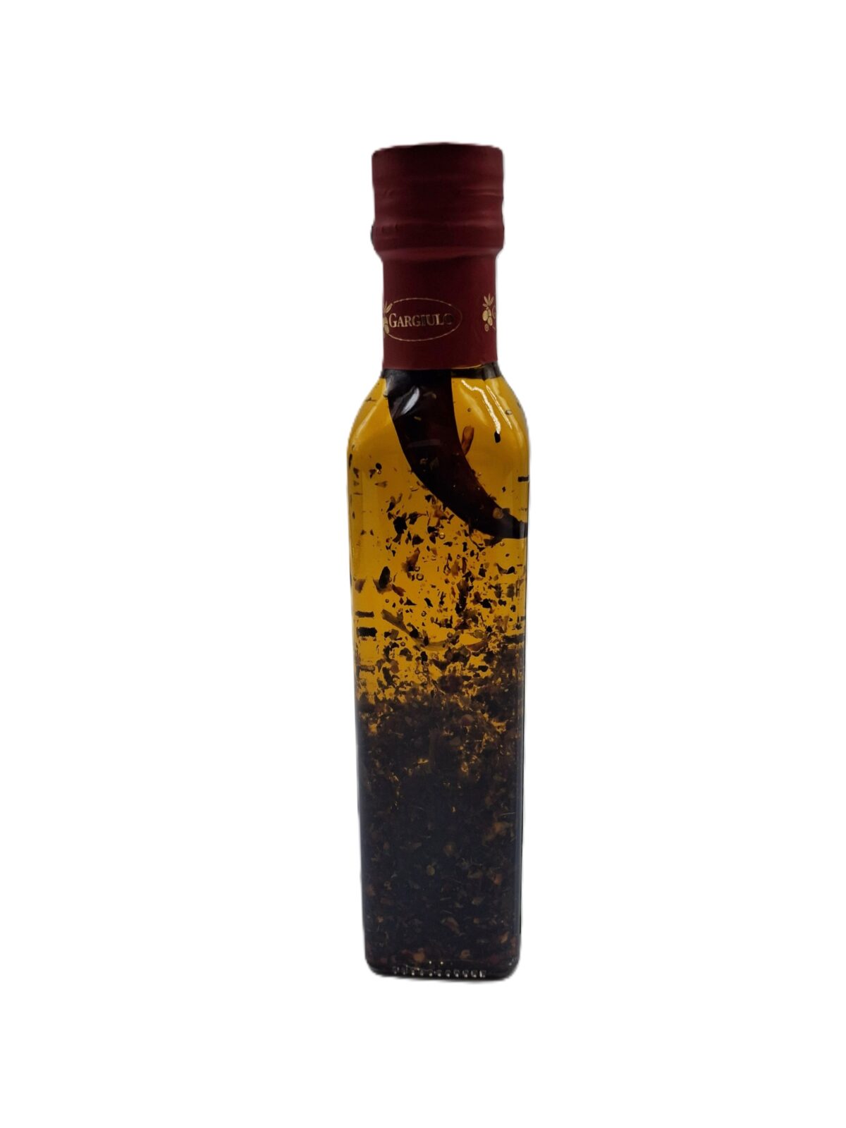 olio extravergine di oliva aromatizzato con aglio, peperoncino, ginepro e pepe