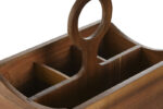 porta posate in legno di acacia, organizer cucina legno, porta posate con scomparti, accessori cucina naturali, contenitore per posate, organizer rustico, porta posate per picnic, accessori da tavola in legno