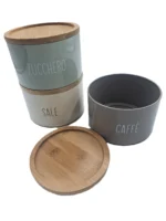 barattoli cucina latta bamboo sale zucchero caffe