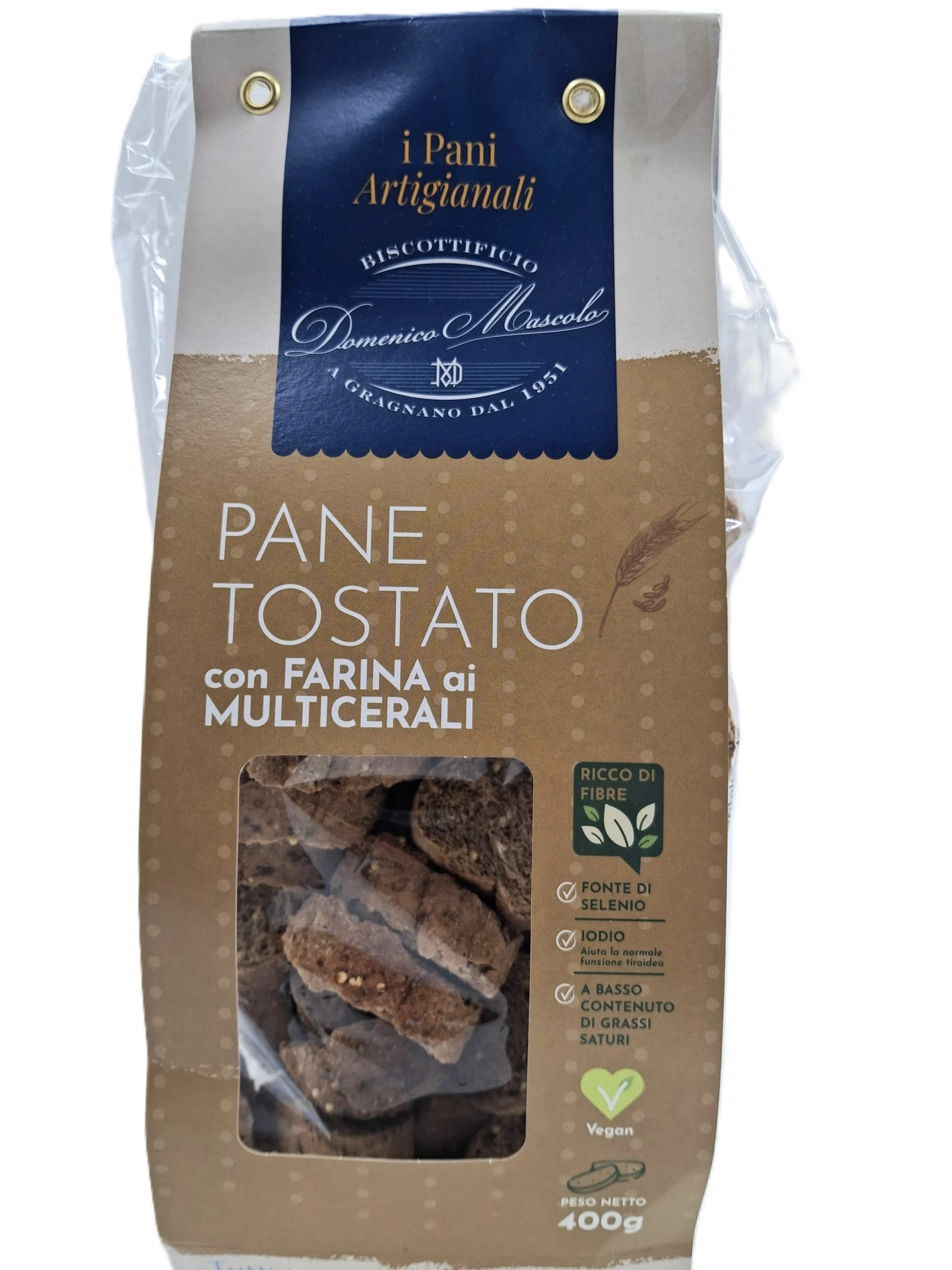 pane-tostato-multicereali-mascolo-gr-400- pane tostato multicereali, pane secco multicereali, bruschette multicereali, pane di gragnano, tozzetti di pane tostato