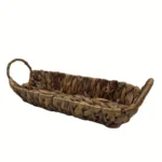Cestino vassoio in Giacinto d'Acqua con manici ovale cm 32,5x12,5xh10