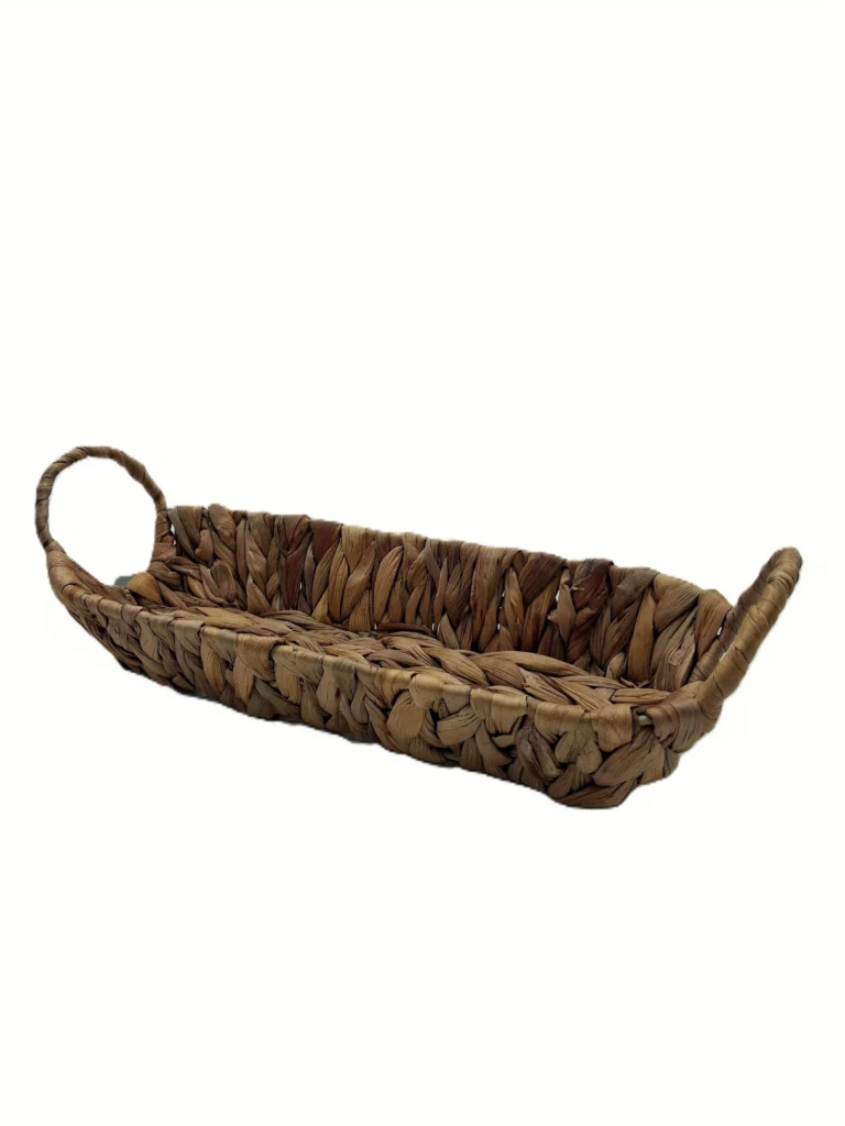 Cestino vassoio in Giacinto d'Acqua con manici ovale cm 32,5x12,5xh10