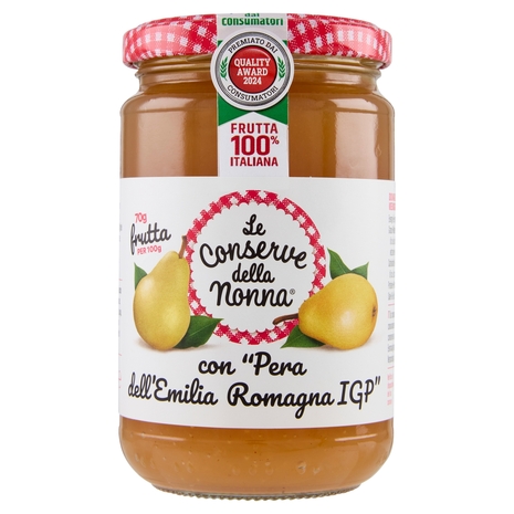 Confettura con Pera dell' Emilia Romagna IGP Le Conserve della Nonna Confettura con Pera dell' Emilia Romagna IGP Le Conserve della Nonna, confettura, pera, confettura di pera, marmellata artigianale, prodotto tipico, dolce naturale, senza conservanti, colazione sana, frutta di stagione, fatto a mano, ricetta tradizionale, confettura italiana, sapori del Sud, conserve artigianali, dessert genuino