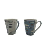 Tazza Pesciolini Porcellana Fondo Bianco o Azzurro Ml 300
