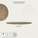 Tovagliette Sottopiatto tonde set da 6 in fibra di rafia Ø 38 cm