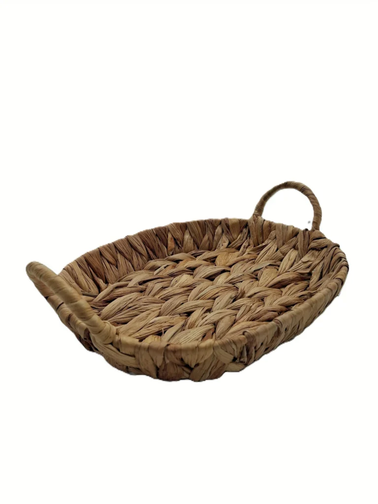Vassoio Cestino in Giacinto d'Acqua con manici ovale cm 31x22,5xh9,5