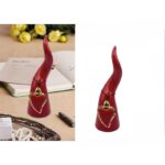 Corno Rosso con Cuore Sacro Rosso Cm H25x8,6