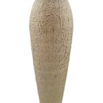 Vaso Beige e Dorato Groffato H 50 Ø16 cm