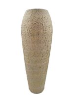 Vaso Beige e Dorato Groffato H 50 Ø16 cm
