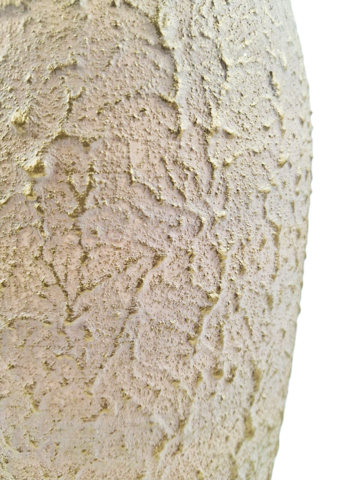 Vaso Beige e Dorato Groffato H 50 Ø16 cm
