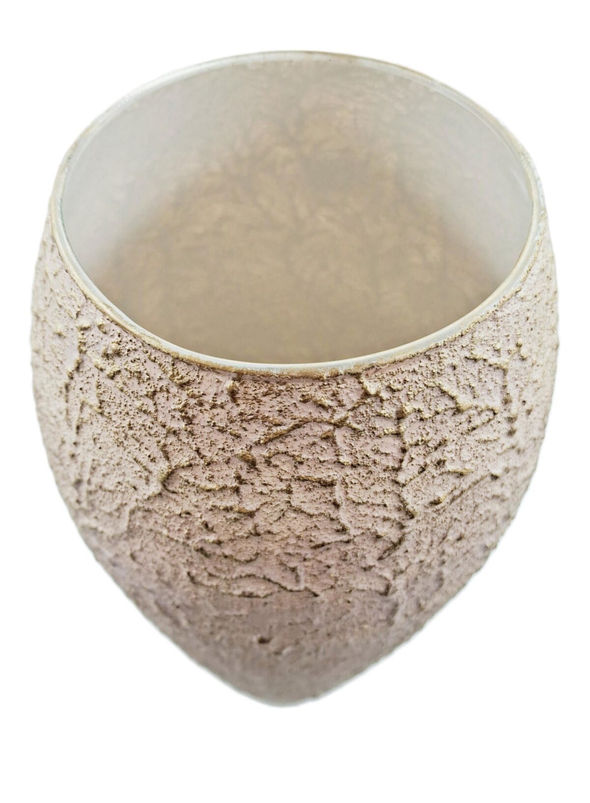 Vaso Beige e Dorato Groffato H 50 Ø16 cm