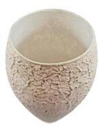 Vaso Beige e Dorato Groffato H 50 Ø16 cm