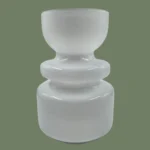 vaso Bianco Stile Vintage in Vetro H 30 Ø 20 cm