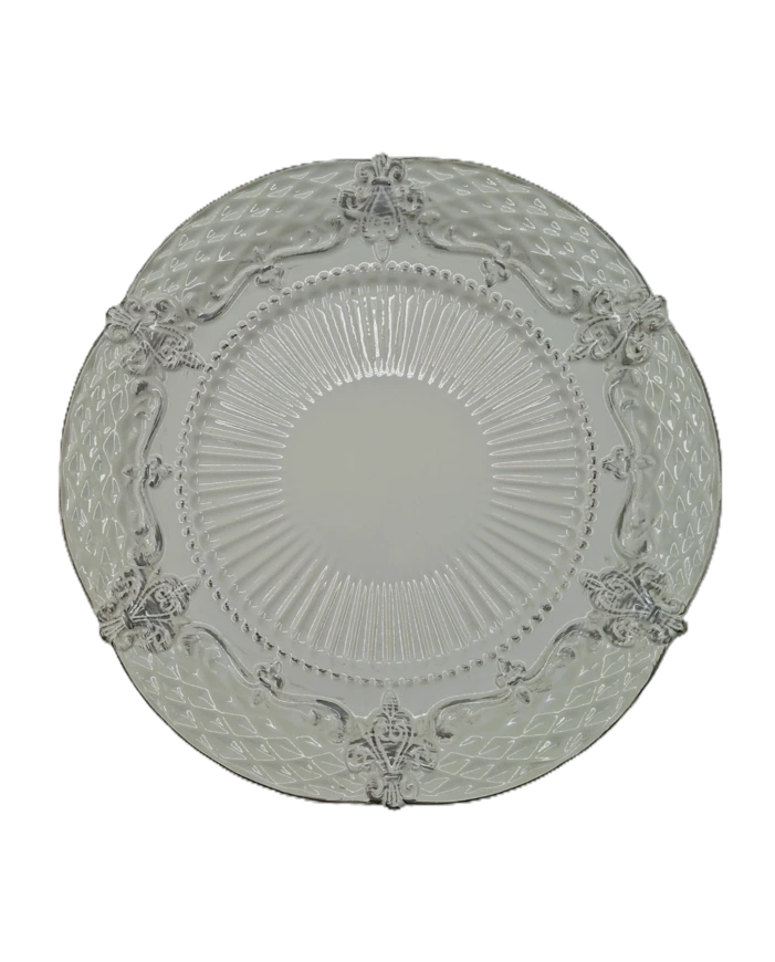 Piatto Tondo in Ceramica Panna effetto Decape Ø32 cm