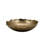 โCentrotavola Rotondo Dorato Punzonato in Metallo โ ร 22,5 cm H 6,5 cm