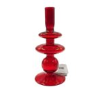 portacandela rosso in vetro borosilicato H19 Ø8,5 cm