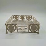 portatovaglioli Cuore shabby panna decape in metallo 20x20x7, casalinghi, home decor, complenti d'arredo , regali