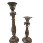 set 2 portacandela Mango Invecchiat1 Decapati h45 e h 30 Oggettistica, complementi d'arredo, home decor